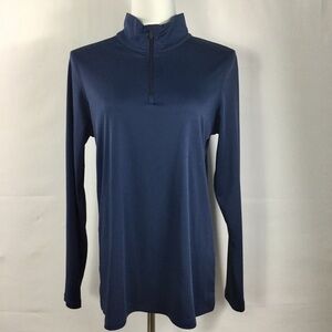 Alo Yoga Navy Blue Quarter Zip Pullover Top Size XXL